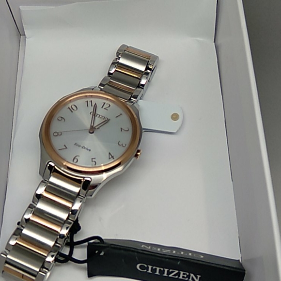 Citizen Eco-Drive EM0756-53A Silver Rose Gold Tone - Picture 3 of 10